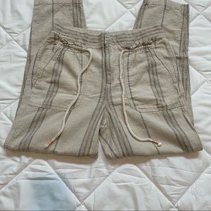 Anthropologie by Anthropologie Striped Linen High Rise Pants